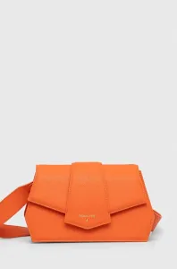 Kožená kabelka Patrizia Pepe oranžová barva