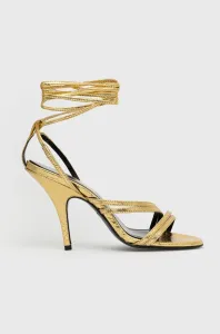 Kožené sandály Patrizia Pepe zlatá barva