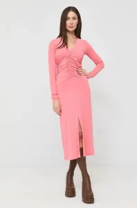 Šaty Patrizia Pepe růžová barva, maxi #4285965