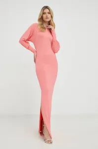 Šaty Patrizia Pepe růžová barva, maxi #4288488