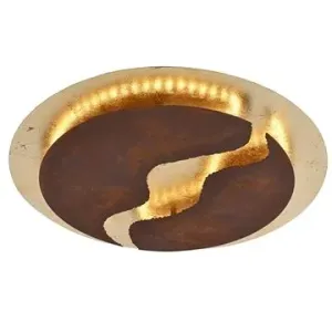 PAUL NEUHAUS LED stropní svítidlo, imitace plátkového zlata a rzi, rustikální SimplyDim 3000K PN 6983-48