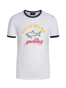 Nadměrná velikost: Paul & Shark, Tričko s předním potiskem loga Bílá #4454207