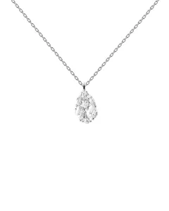 PDPAOLA Blyštivý stříbrný náhrdelník Vanilla CO02-674-U (řetízek, přívěsek) #5949154
