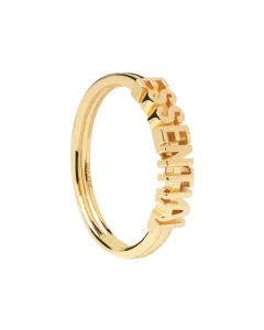 PDPAOLA Elegantní pozlacený prsten ESSENTIAL Gold AN01-608 50 mm