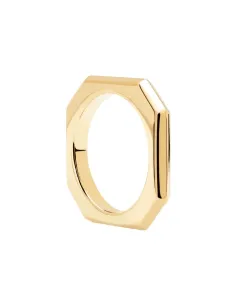 PDPAOLA Elegantní pozlacený prsten SIGNATURE LINK Gold AN01-378 50 mm