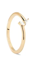 PDPAOLA Jemný pozlacený prsten se zirkony EVA Gold AN01-876 56 mm