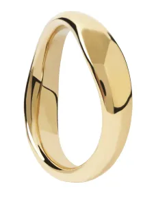 PDPAOLA Jemný pozlacený prsten ze stříbra PIROUETTE Gold AN01-462 51 mm