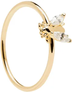 PDPAOLA Krásný pozlacený prsten s něžnou včeličkou BUZZ Gold AN01-218 54 mm
