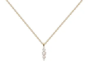 PDPAOLA Něžný pozlacený náhrdelník Gala Vanilla CO01-675-U (řetízek, přívěsek) #5989621