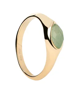 PDPAOLA Pozlacený prsten Green Aventurine Nomad Vanilla AN01-A47 56 mm #5989612