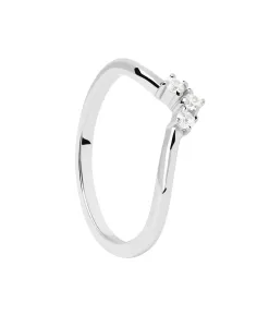 PDPAOLA Slušivý stříbrný prsten se zirkony Mini Crown Essentials AN02-826 56 mm