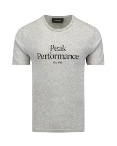 Bavlněné tričko Peak Performance šedá barva, s potiskem #1578285