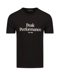 Bavlněné tričko Peak Performance černá barva, s potiskem #1578220