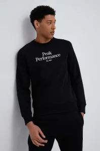 Mikina Peak Performance pánská, černá barva, s kapucí, hladká #3880215