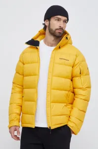 Péřová bunda Peak Performance pánská, žlutá barva, zimní