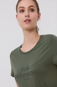 Bavlněné tričko Peak Performance zelená barva #5624080