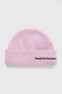 Čepice Peak Performance růžová barva, z husté pleteniny #5936474