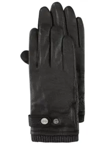Nadměrná velikost: Pearlwood, Kožené rukavice Freddie se zapínáním na pásek černá #5431127