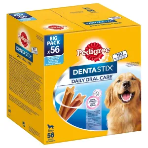 Výhodné balení! 168 x Pedigree DentaStix každodenní péče o zuby / Fresh - dentastix x 112 + dentastix fresh x 56  - pro velké psy (>25 kg)