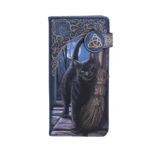 Luxusní peněženka s černou kočkou a koštětem - design Lisa Parker