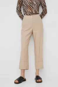 Kalhoty Pennyblack dámské, béžová barva, jednoduché, high waist #4597773