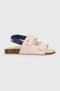 Dětské semišové sandály Pepe Jeans růžová barva #6132351
