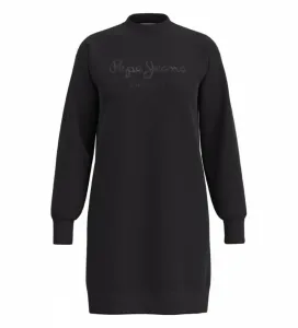 Bavlněné šaty Pepe Jeans Lexie černá barva, mini, oversize #3493270