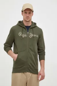 Bavlněná mikina Pepe Jeans Ryan pánská, zelená barva, s kapucí, s aplikací #5971754