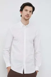 Košile Pepe Jeans Peyton bílá barva, slim, s límečkem button-down