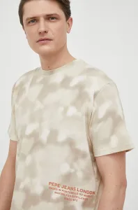 Bavlněné tričko Pepe Jeans Rickie béžová barva