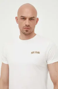 Bavlněné tričko Pepe Jeans Ronson bílá barva, s potiskem