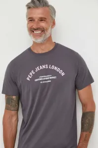 Bavlněné tričko Pepe Jeans Waddon šedá barva, s potiskem