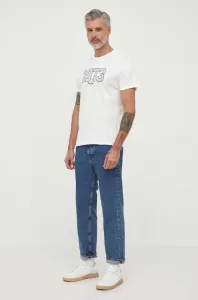 Bavlněné tričko Pepe Jeans WYATT béžová barva, s potiskem