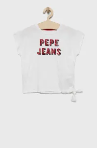 Dětské bavlněné tričko Pepe Jeans bílá barva #5901853