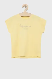 Dětské bavlněné tričko Pepe Jeans žlutá barva