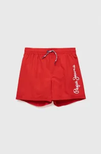 Dětské plavkové šortky Pepe Jeans červená barva, s potiskem