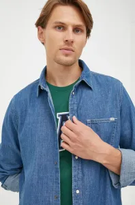 Džínová košile Pepe Jeans pánská, regular, s klasickým límcem #3436846