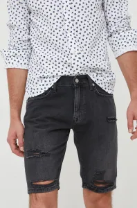 Džínové šortky Pepe Jeans Stanley pánské, černá barva #6095441
