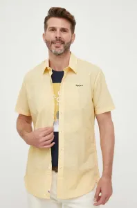 Košile Pepe Jeans žlutá barva, regular, s klasickým límcem