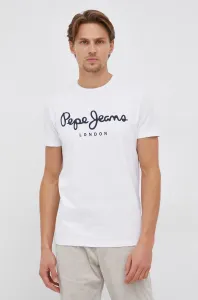 Tričko Pepe Jeans Original Stretch bílá barva, s potiskem #4975798