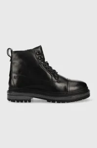 Kožené boty Pepe Jeans Martin Street pánské, černá barva #5820823
