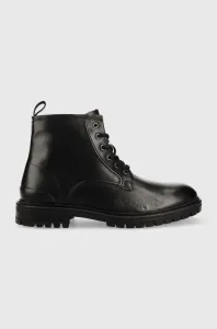 Kožené boty Pepe Jeans Ned Boot Relief pánské, černá barva #5549997