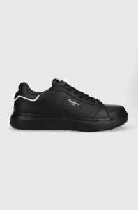 Kožené sneakers boty Pepe Jeans EATON BASIC černá barva, PMS30981 #6180040