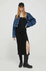 Džínové šaty Pepe Jeans Nuria černá barva, midi #5163963