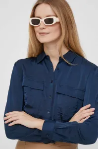 Košile Pepe Jeans dámská, tmavomodrá barva, regular, s klasickým límcem #5970181