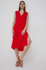 Šaty Pepe Jeans Matilda červená barva, midi, jednoduchý