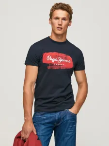 Bavlněné tričko Pepe Jeans tmavomodrá barva, s potiskem #3868991