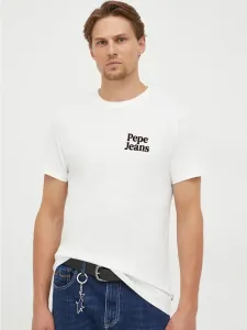 Pepe Jeans pánské krémové tričko #6065003