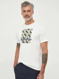 Pepe Jeans pánské krémové tričko - L (803) #6174773