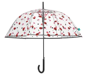 PERLETTI - Automatický deštník TRANSPARENT COCCINELLA, 26332